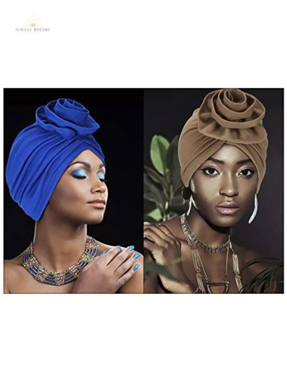 6 Pack Women's Cotton Turban Headwrap Pretied Knot Bonnet Hat Stretchable